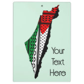 パレスティナ国旗とケフィヨンパターンの地図 クリップボード (裏面)