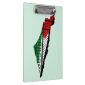 パレスティナ国旗とケフィヨンパターンの地図 クリップボード (右)