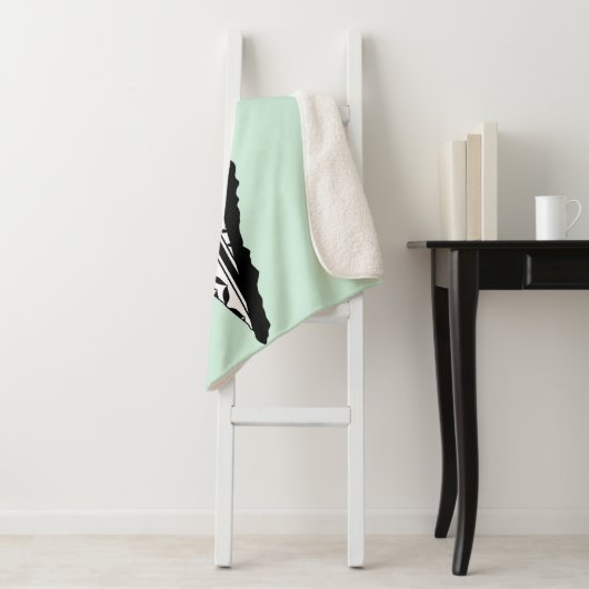 パレスティナ国旗とケフィヨンパターンの地図 シェルパブランケット (インサイチュ)