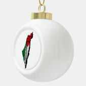 パレスティナ国旗とケフィヨンパターンの地図 セラミックボールオーナメント (右)