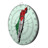 パレスティナ国旗とケフィヨンパターンの地図 ダーツボード (正面右)