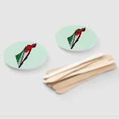 パレスティナ国旗とケフィヨンパターンの地図 ハンドファン (組立なし)