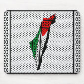 パレスティナ国旗とケフィヨンパターンの地図 マウスパッド (正面)