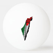 パレスティナ国旗とケフィヨンパターンの地図 卓球ボール (裏面)