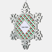 パレスティナ国旗の黒人専用 スノーフレークピューターオーナメント (右)