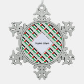 パレスティナ国旗の黒人専用 スノーフレークピューターオーナメント (正面)