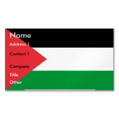 パレスティナ国旗を掲げた名刺マグネット マグネット名刺 (正面)