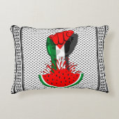 パレスティナ抵抗拳でスイカのシンボル アクセントクッション (正面)