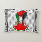パレスティナ抵抗拳でスイカのシンボル アクセントクッション (裏面)