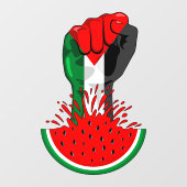 パレスティナ抵抗拳でスイカのシンボル ウィンドウサイン (シート)