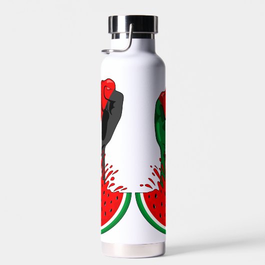 パレスティナ抵抗拳でスイカのシンボル ウォーターボトル (右面)