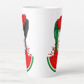 パレスティナ抵抗拳でスイカのシンボル カフェラテマグ (正面)