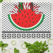 パレスティナ抵抗拳でスイカのシンボル キッチンタオル (折り畳み)