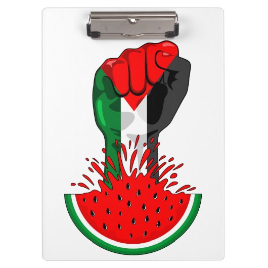 パレスティナ抵抗拳でスイカのシンボル クリップボード (正面)