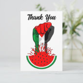 パレスティナ抵抗拳でスイカのシンボル サンキューカード (スタンド正面)