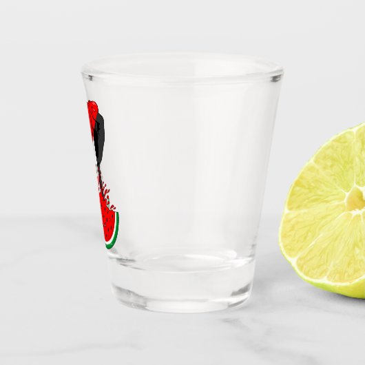 パレスティナ抵抗拳でスイカのシンボル ショットグラス (右)