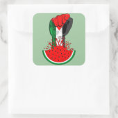 パレスティナ抵抗拳でスイカのシンボル スクエアシール (バッグ)