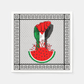 パレスティナ抵抗拳でスイカのシンボル スタンダードカクテルナプキン (正面)