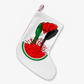 パレスティナ抵抗拳でスイカのシンボル スモールクリスマスストッキング (正面 (吊り時))