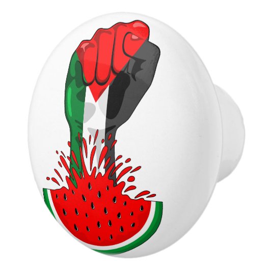 パレスティナ抵抗拳でスイカのシンボル セラミックノブ (右)