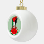 パレスティナ抵抗拳でスイカのシンボル セラミックボールオーナメント (右)