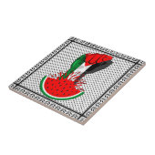 パレスティナ抵抗拳でスイカのシンボル タイル (側面)