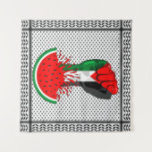 パレスティナ抵抗拳でスイカのシンボル タペストリー (正面(横))