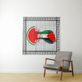 パレスティナ抵抗拳でスイカのシンボル タペストリー (インサイチュ(横))