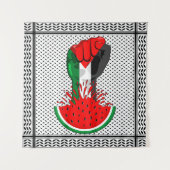 パレスティナ抵抗拳でスイカのシンボル タペストリー (正面)