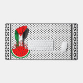 パレスティナ抵抗拳でスイカのシンボル デスクマット (キーボード&マウス)