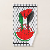 パレスティナ抵抗拳でスイカのシンボル バスタオルセット (ハンドタオル)