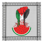 パレスティナ抵抗拳でスイカのシンボル フォトキューブ (正面)