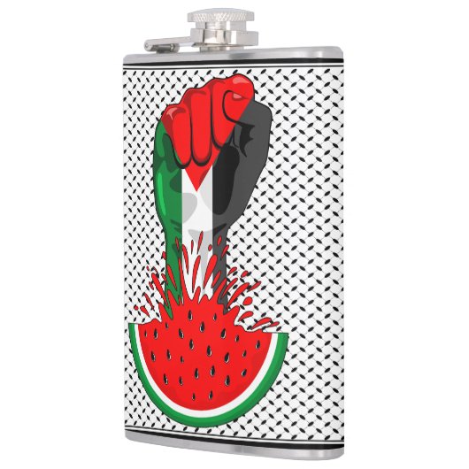 パレスティナ抵抗拳でスイカのシンボル フラスク (左)