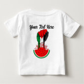 パレスティナ抵抗拳でスイカのシンボル ベビーTシャツ (裏面)