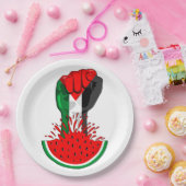 パレスティナ抵抗拳でスイカのシンボル ペーパープレート (パーティー)