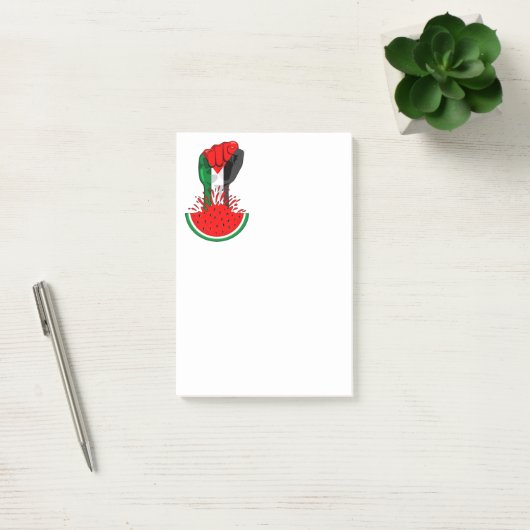 パレスティナ抵抗拳でスイカのシンボル ポストイット (オフィス)