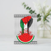 パレスティナ抵抗拳でスイカのシンボル ポストカード (スタンド正面)