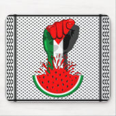 パレスティナ抵抗拳でスイカのシンボル マウスパッド (正面)