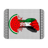 パレスティナ抵抗拳でスイカのシンボル マグネット (横)