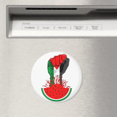 パレスティナ抵抗拳でスイカのシンボル マグネット (インサイチュ (食洗機))