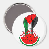 パレスティナ抵抗拳でスイカのシンボル マグネット (正面/裏面)