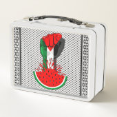 パレスティナ抵抗拳でスイカのシンボル メタルランチボックス (裏面)