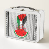 パレスティナ抵抗拳でスイカのシンボル メタルランチボックス (正面)