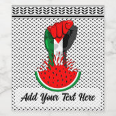 パレスティナ抵抗拳でスイカのシンボル ワインラベル (シングルラベル)