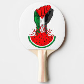 パレスティナ抵抗拳でスイカのシンボル 卓球ラケット (正面)