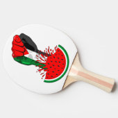 パレスティナ抵抗拳でスイカのシンボル 卓球ラケット (横)