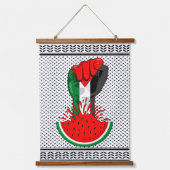 パレスティナ抵抗拳でスイカのシンボル 吊り下げ型タペストリー (正面)