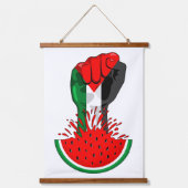 パレスティナ抵抗拳でスイカのシンボル 吊り下げ型タペストリー (正面)