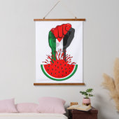 パレスティナ抵抗拳でスイカのシンボル 吊り下げ型タペストリー (寝室)