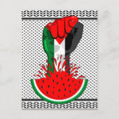 パレスティナ抵抗拳でスイカ シーズンポストカード (正面)